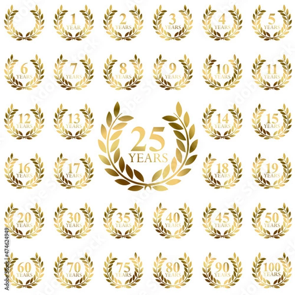 Obraz Vector laurel wreath collection for jubilee 