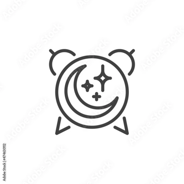 Obraz Sleep time clock line icon