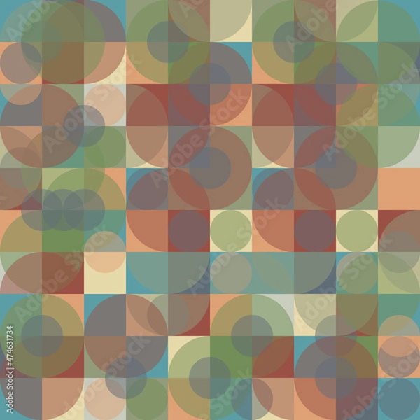 Fototapeta Abstract vector seamless design pattern in Scandinavian style for web banner, corporate identity, business presentation, fabric print, wallpaper. Minimalistic geometric poster with simple shape and pa