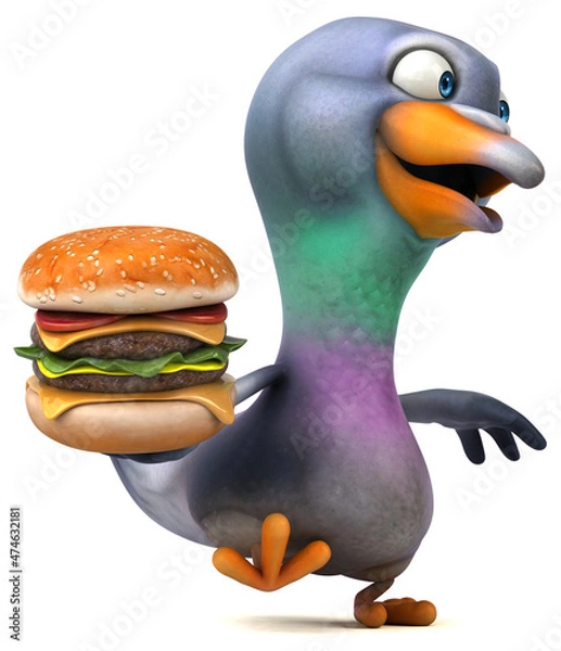 Fototapeta Fun pigeon - 3D Illustration