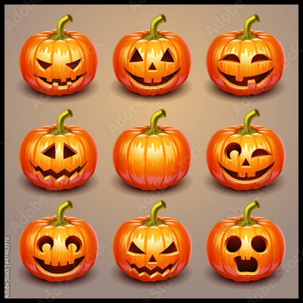 Fototapeta Set pumpkins for Halloween
