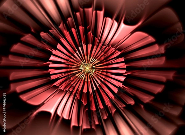 Fototapeta Abstract fractal color pattern on black backgraund