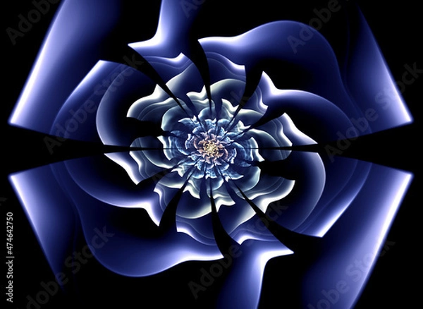 Fototapeta Abstract fractal color pattern on black backgraund