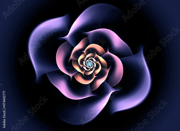 Fototapeta Abstract fractal color pattern on black backgraund