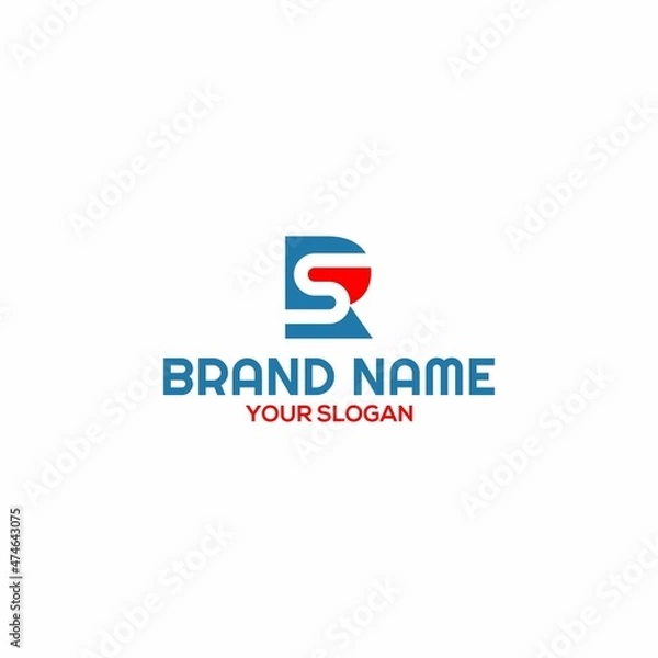 Fototapeta Simple Initial R and S Logo Design Vector