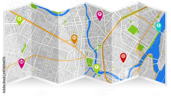 Obraz design map city gps 