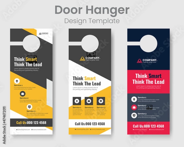 Obraz Corporate Business Door Hanger Layout Vector Premium Set