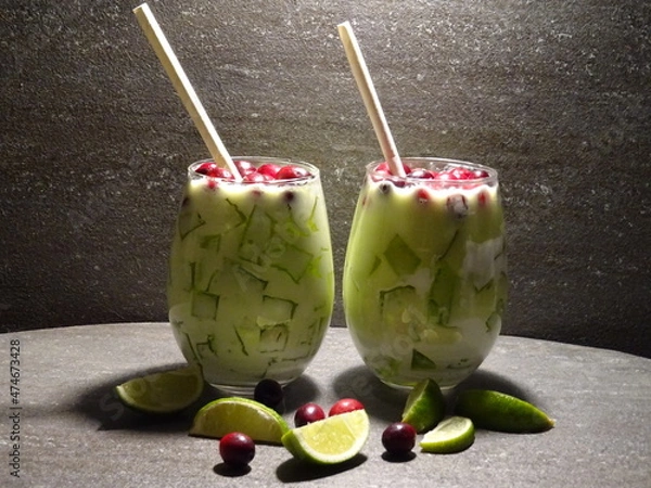 Obraz Cold cherry and lime milkshake
