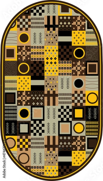 Fototapeta carpet Abstract seamless turkish pattern, Oval