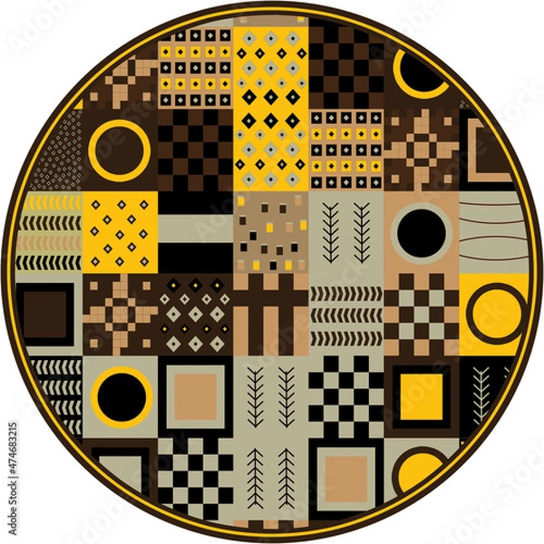 Fototapeta carpet Abstract seamless turkish pattern, circular