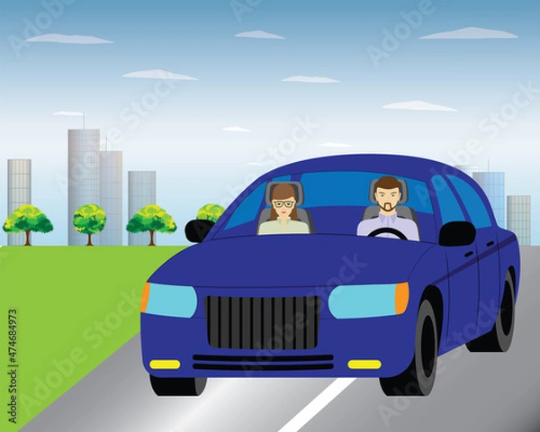 Obraz Car on the highway in the city.