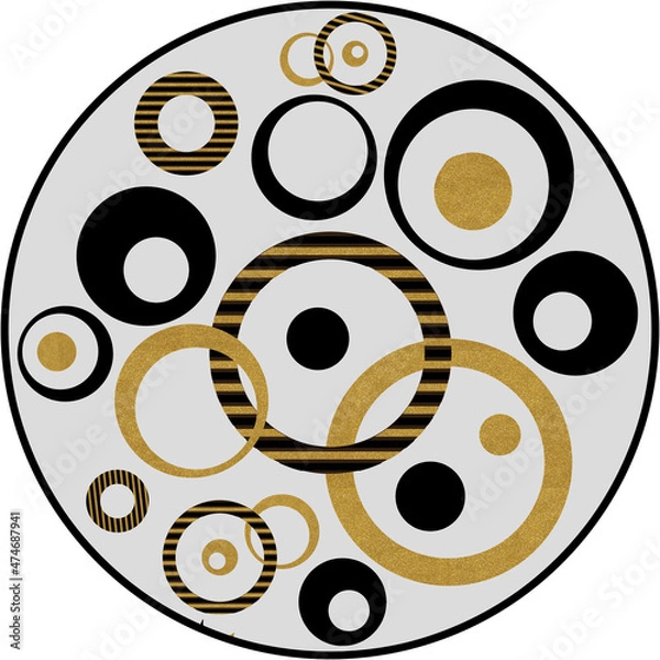 Fototapeta Carpet and Rugs designs with texture and modern colors, circular