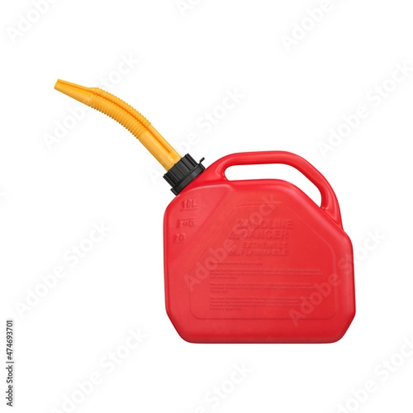 Obraz Gas can side view in red on a white background, 3d render