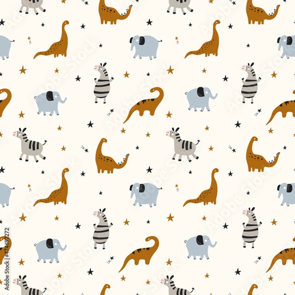 Obraz Vector illustration.Colorful dinosaur for design