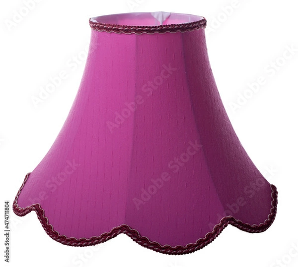 Fototapeta classic gallery bell shaped tapered purple lampshade on a white background isolated close up shot