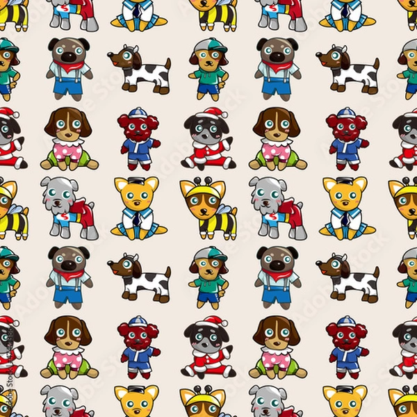 Fototapeta seamless dog pattern