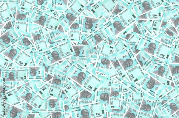 Obraz New Indian currency of 50 rupee notes background