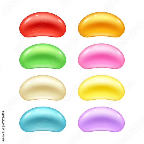 Obraz Round colorful jelly beans set. Sweet candies.