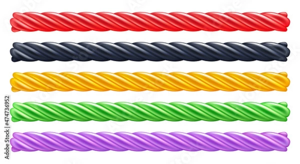 Fototapeta Colorful licorice sticks set. Sweets vector illustration.