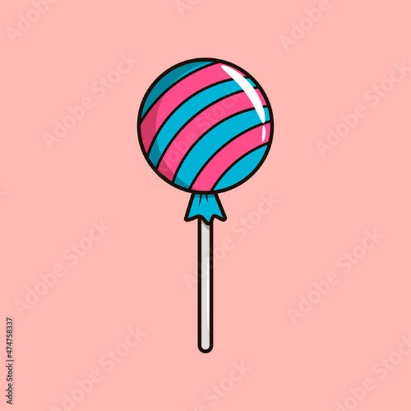 Obraz Vector candy cane. Sweet bright lollipop