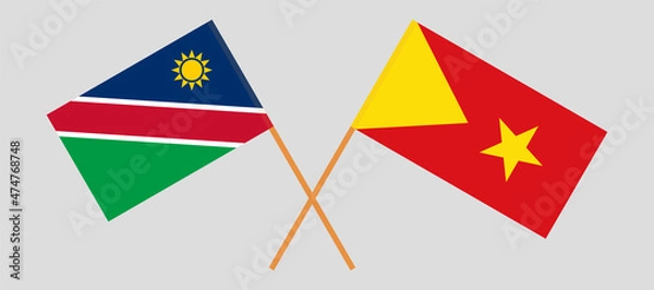 Obraz Crossed flags of Namibia and Tigray. Official colors. Correct proportion