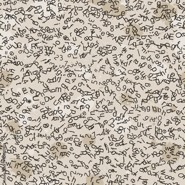 Obraz Abstract letters, seamless vintage background.