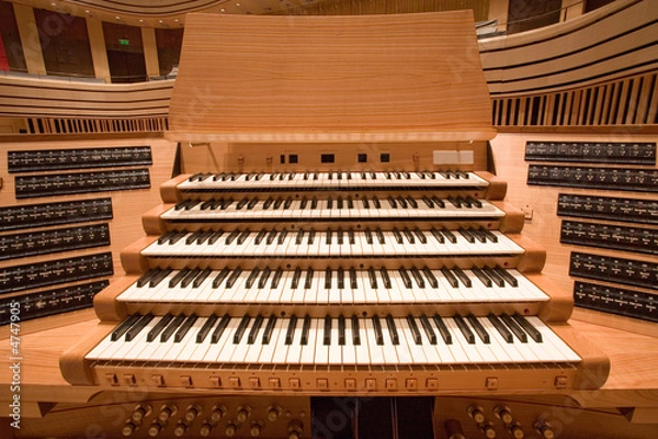 Fototapeta organ keyboard on the modern auditorium 