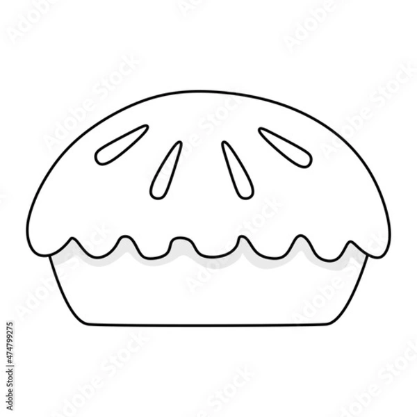 Fototapeta Black and white vector illustration of a pie for sale 
