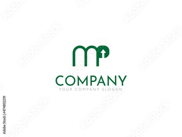 Fototapeta wordmark logo suitable for companies with m and p or something similar