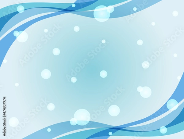 Fototapeta 冬の海と雪をイメージしたイラスト