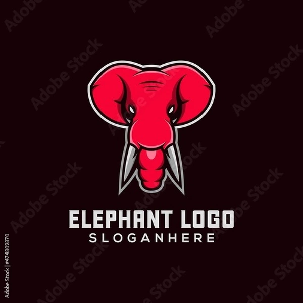 Obraz elephant mascot logo design