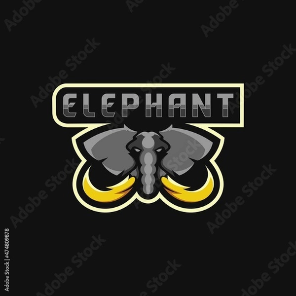 Obraz elephant mascot logo design