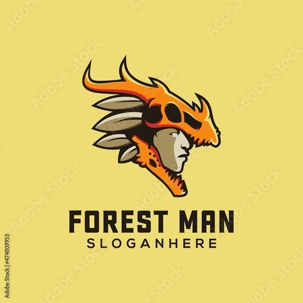 Obraz forest man mascot logo design