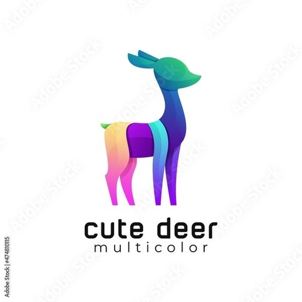 Obraz cute deer gradient logo design