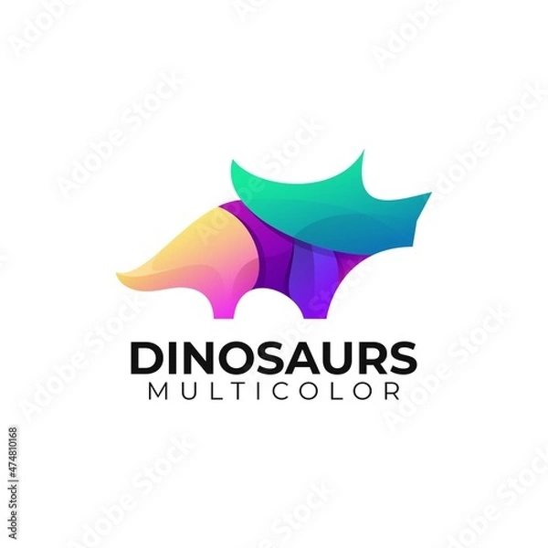 Obraz dino saurus  gradient logo design