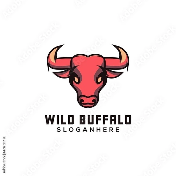 Obraz wild buffalo mascot logo design