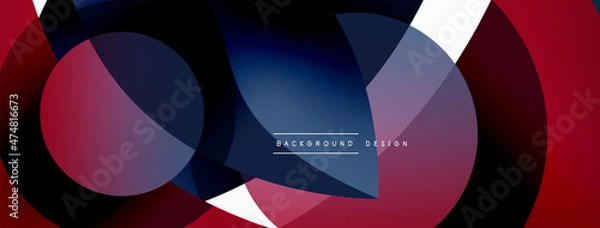 Fototapeta Creative geometric wallpaper. Minimal abstract background. Circle wave and round shapes composition vector illustration for wallpaper banner background or landing page