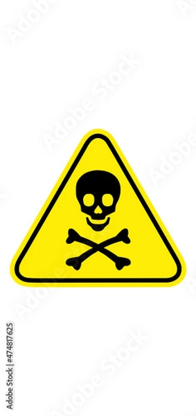Fototapeta Danger symbol with skull, warning symbol