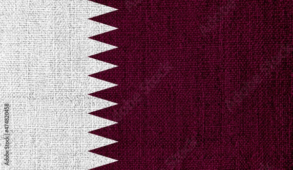 Obraz Qatar flag on knitted fabric