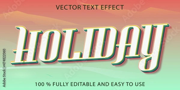 Obraz holiday vector text effect