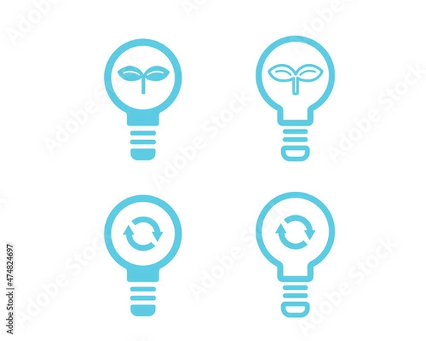 Obraz 環境アイコン　エコロジー　ひらめき　発想　アイデア　SDGs