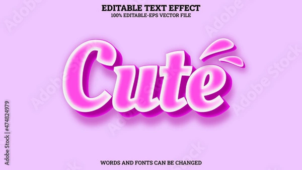 Obraz Cute 3D Text Effect Editable