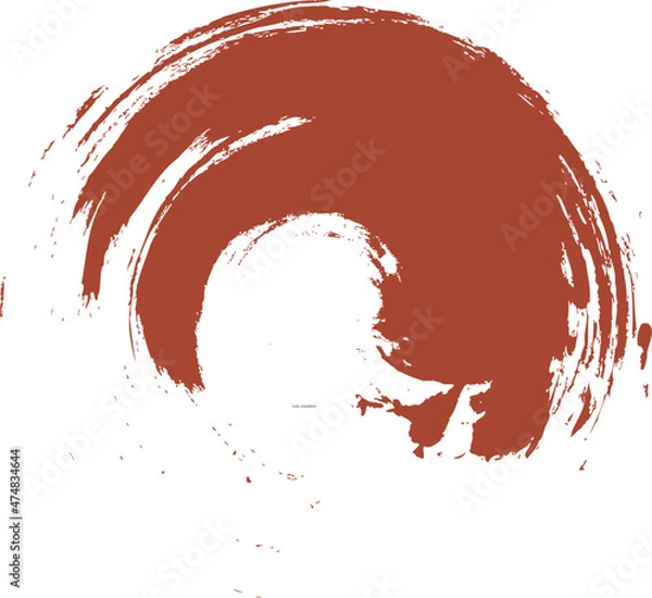 Obraz 和風　円　筆　赤