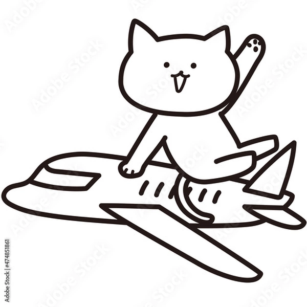 Fototapeta 加工ok　ねこ素材No.94 飛行機 