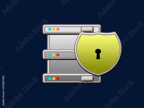 Obraz Security concept:  Shield With Keyhole 