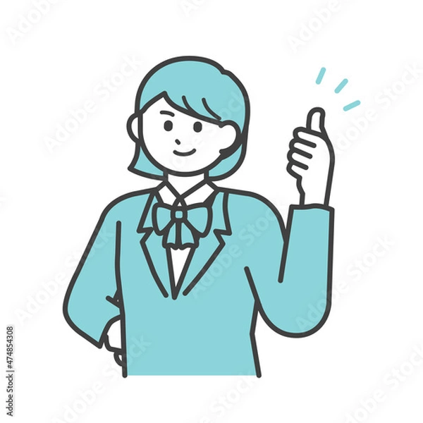 Fototapeta 制服を着た女の子が笑っているイラスト素材