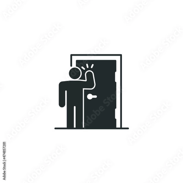 Obraz Knocking icon. Door-to-door concept.