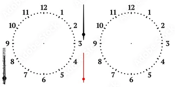 Fototapeta Double dial for a chess clock with arrows