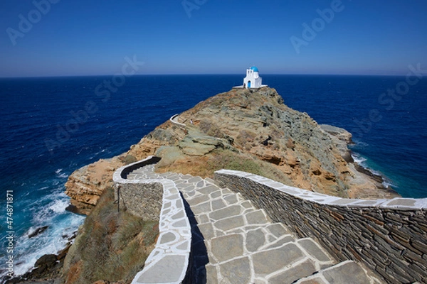 Fototapeta The Church of Seven Martyrs in Kastro, Sifnos, Cyclades Islands, Greece