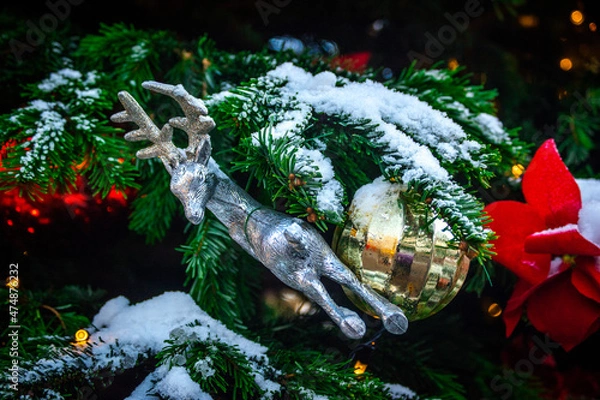 Fototapeta christmas tree toys close-up